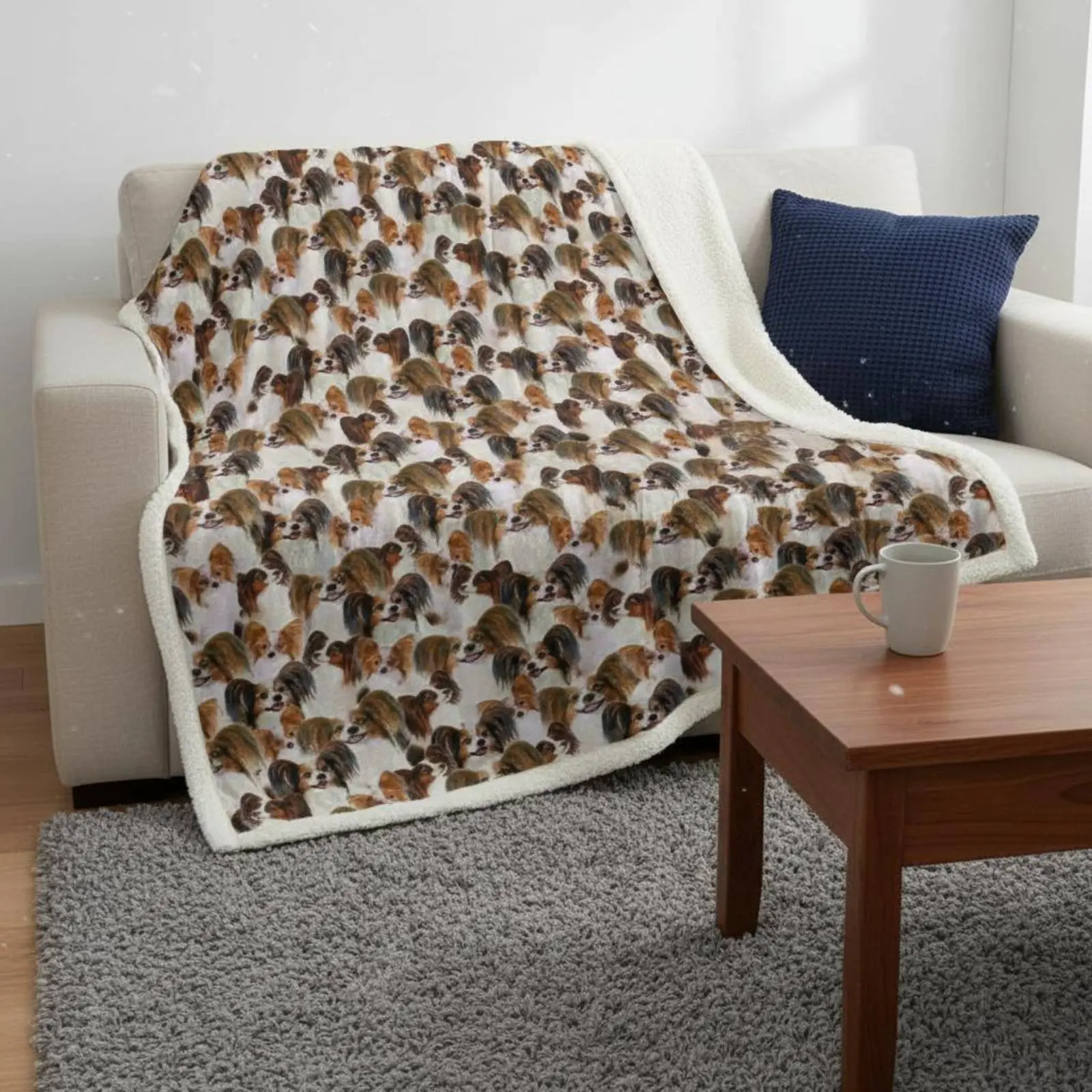 Dog Print Blanket Warm Dog Print Throw Soft Fleece Throw Colorfast Resistant Flannel Sherpa Blanket Anti-Static for Office view 5