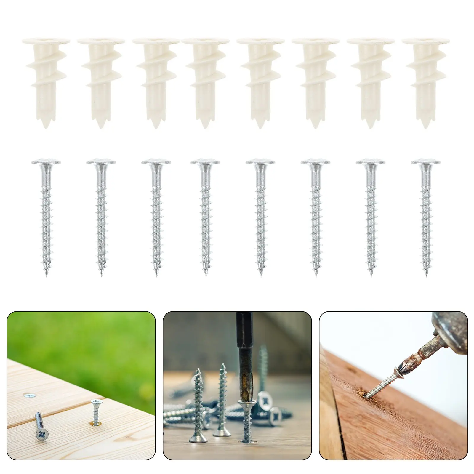 20 pcs Plastic Expansion Tubes for Plasterboard Fixing – Durable Wall Anchors