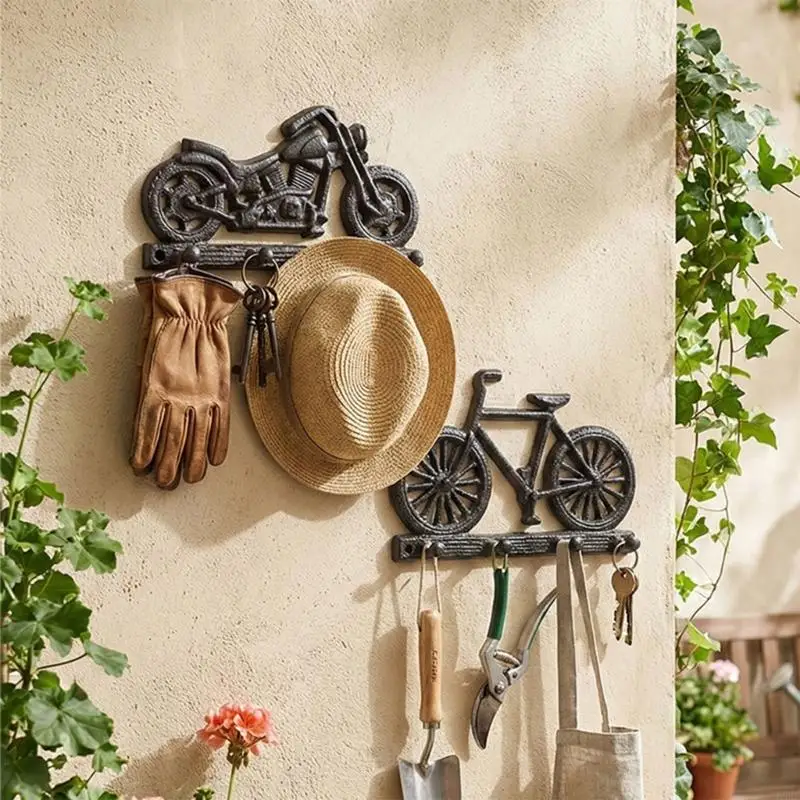 Metal Wall Hook Featuring Motorcycle/Bike Designs For Entryway Or Shop Decorative Hook For Hanging Keys Tool 55KF