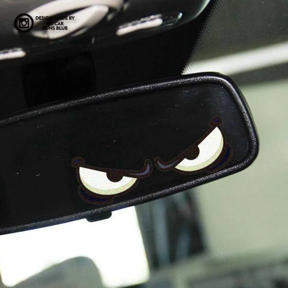 1Pc 2D Flat Angry Cartoon Eyes Vinyl Sticker, Waterproof Funny Decal for Car Rear Window Bumper Motorcycle Helmet Decor