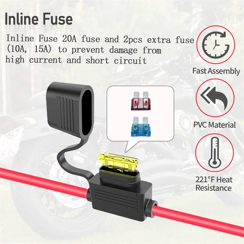 12AWG 5-Way Power Splitter High Current SAE Extension Cable Quick Disconnect Connector with SAE Polarity Reverse Adapter 1 To 4