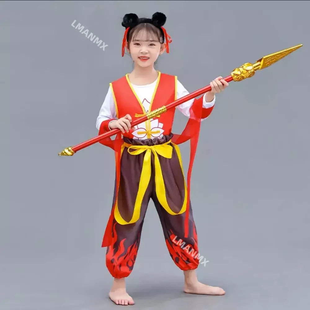 Nezha Cosplay Costumes For Kids Kindergarten Dance Clothes Halloween Cosplay Festival Dance Costumes Carnival Game China TV Role