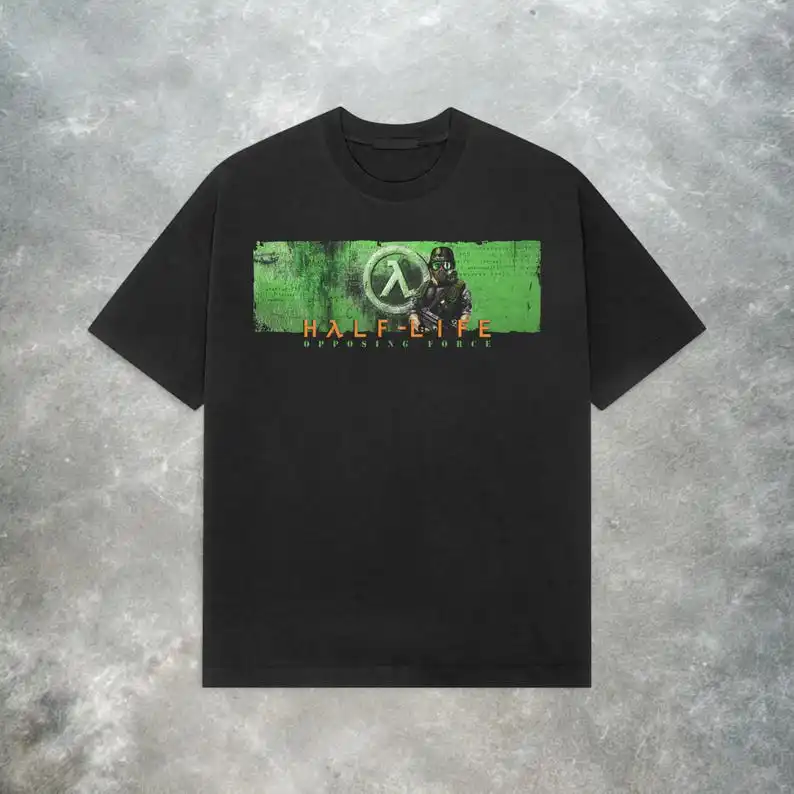 Half-life Opposing Force Valve Tee Shirt Retro Y2K FPS Shooter Video Game T-shirt Women Men Oversized Loose Female Male Clothing