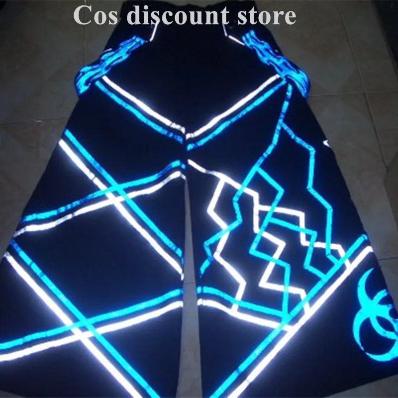 Hot Men Women Cool Ghost Ghost Walk Costume Reflective Pants Shuffle Luminous Pants Casual Hip-hot Dance Trousers Fashion