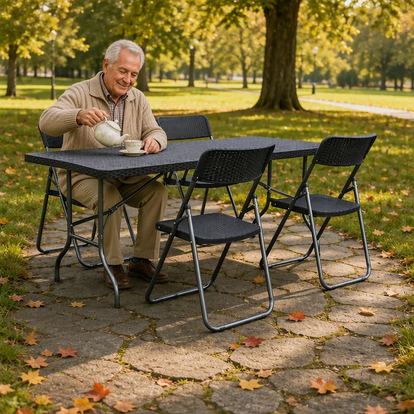 야외용 접이식 식탁 및 의자 세트 - 정원이나 캠핑장에 - Outdoor Camping Dining Set 리뷰 및 가격