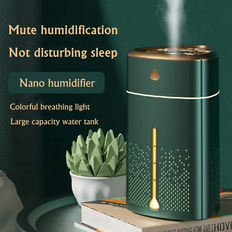 ความจุ1000Ml ขนาดใหญ่รถบ้าน Air Humidifier USB Ultrasonic Negative Ion Mist LED Light Humidifier Diffuser