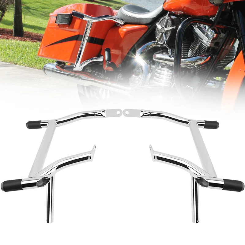For Harley Touring Street Electra Glide Road King Glide 09-24 Motorcycle Crash Bar Saddlebag Side Box Engine Guard Frame Bumper