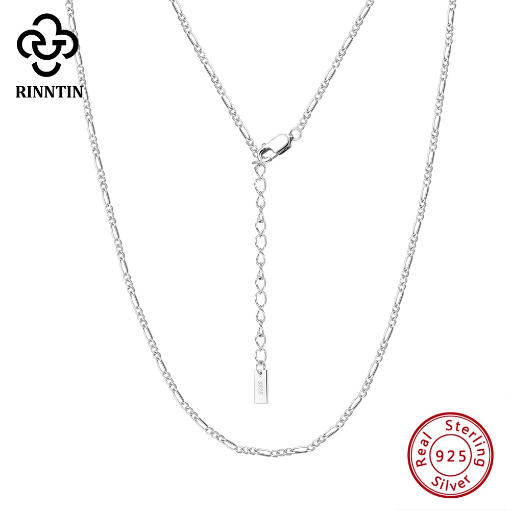 

Rinntin 1.7mm Figaro Chain Necklace For Women Men Choker Hip Hop Fashion 925 Sterling Silver Wedding Christmas Jewelry Gift SC84