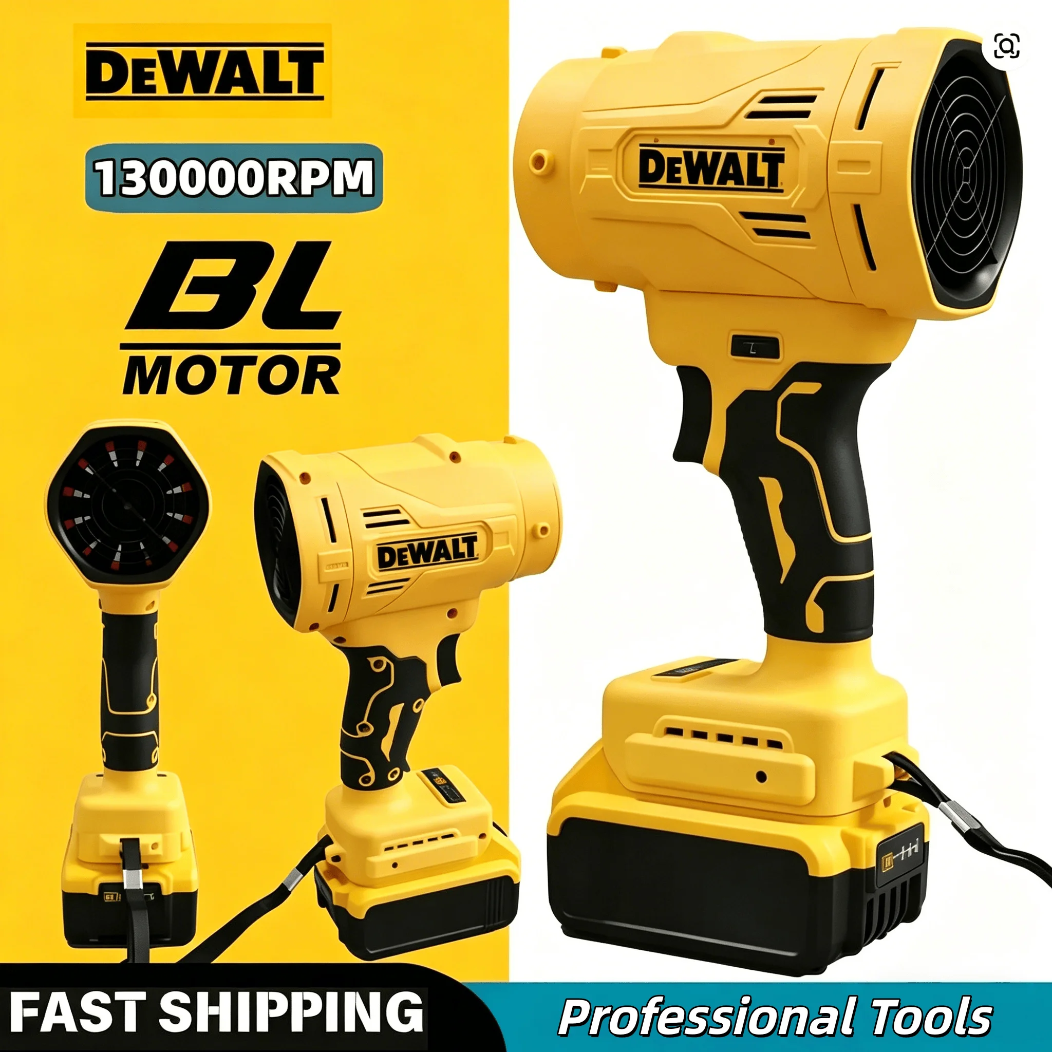 

Dewalt High Speed Brushless Electric Air Blower 18V Jet Turbo Fan 130000RPM Violent Fan For Battery Cordless Air Duster Tool