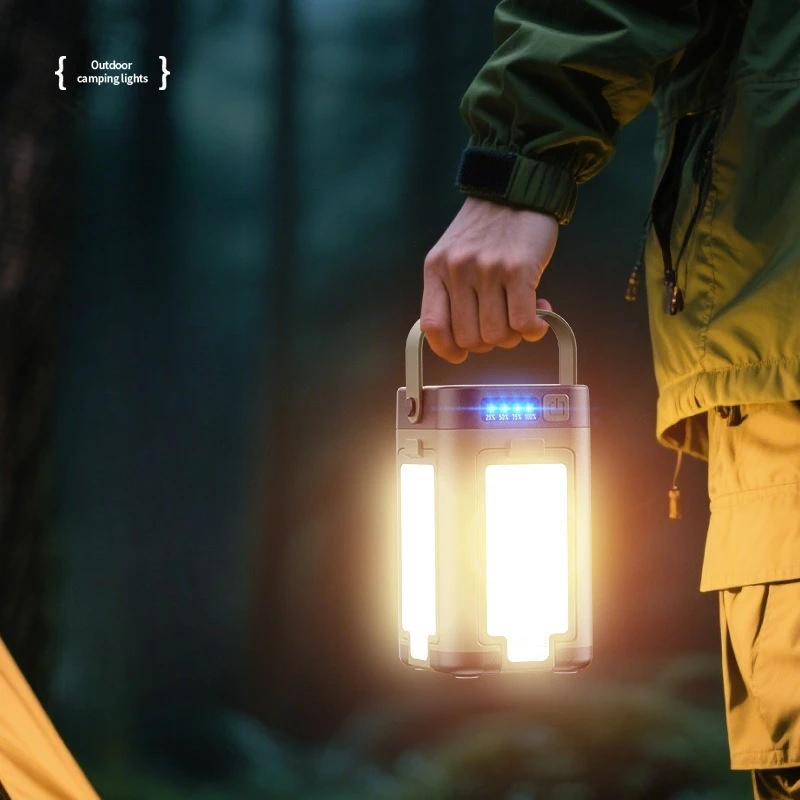 Solar Camping Light, Rechargeable COB LED Tent Lantern with Powerful Spotlight, Portable Outdoor Lamp for Camping Hiking Hunting - view 6
