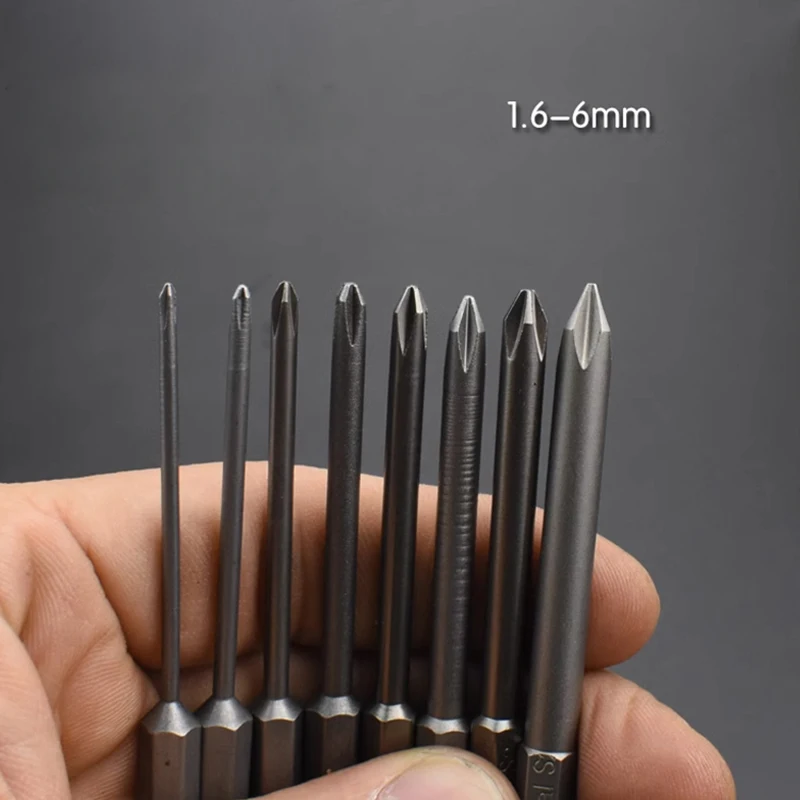 10pcs/lot 120/150mm Length Cross Screwdriver Bit 1/4' 6.35mm Hex Shank PH1 PH2 Impact Phillips Screw Driver Drill Bit Tools