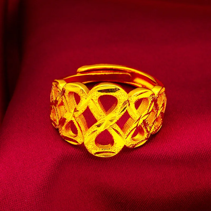 24K Gold AU999 Open Ring Women's - Hand-polished open design, value-preserving, for holiday gifting & sincerity