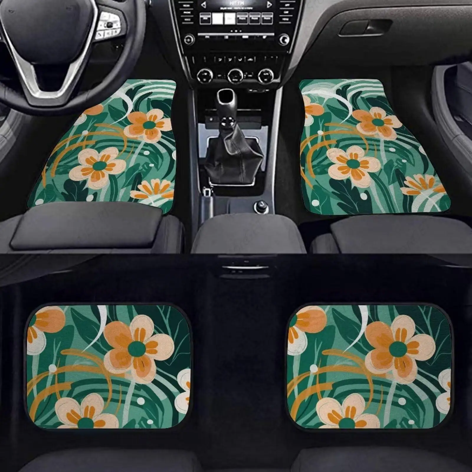 

Alfombrillas Para El Suelo L Coche Con Rayas Vers Y Flores, Alfombrillas Universales Para El 95% Automotriz, SUV, Berlina, Furgo