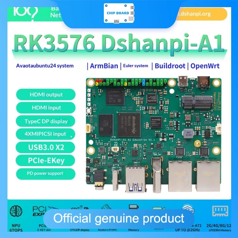 Dshanpi-A1 RK3568 Rockchip Linux Embedded ARM Core Board AI Control Development Kit for Edge Computing and Intelligent Systems