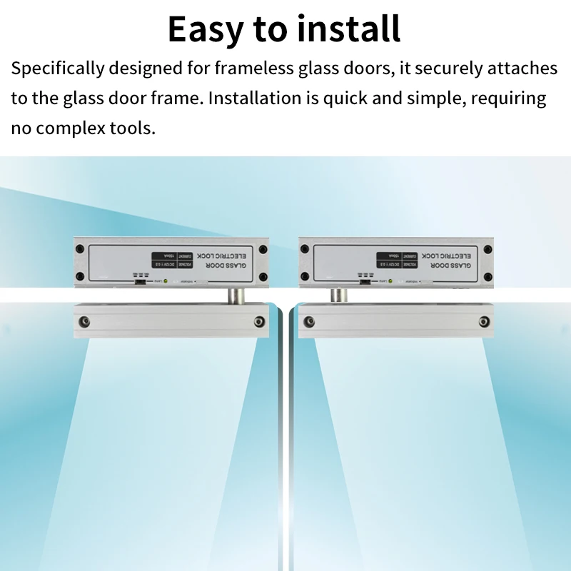 Frameless Glass Door Electric Bolt Lock with Adjustable Delay Fail-Safe Aluminum Alloy Construction Access Control Electronic Lo