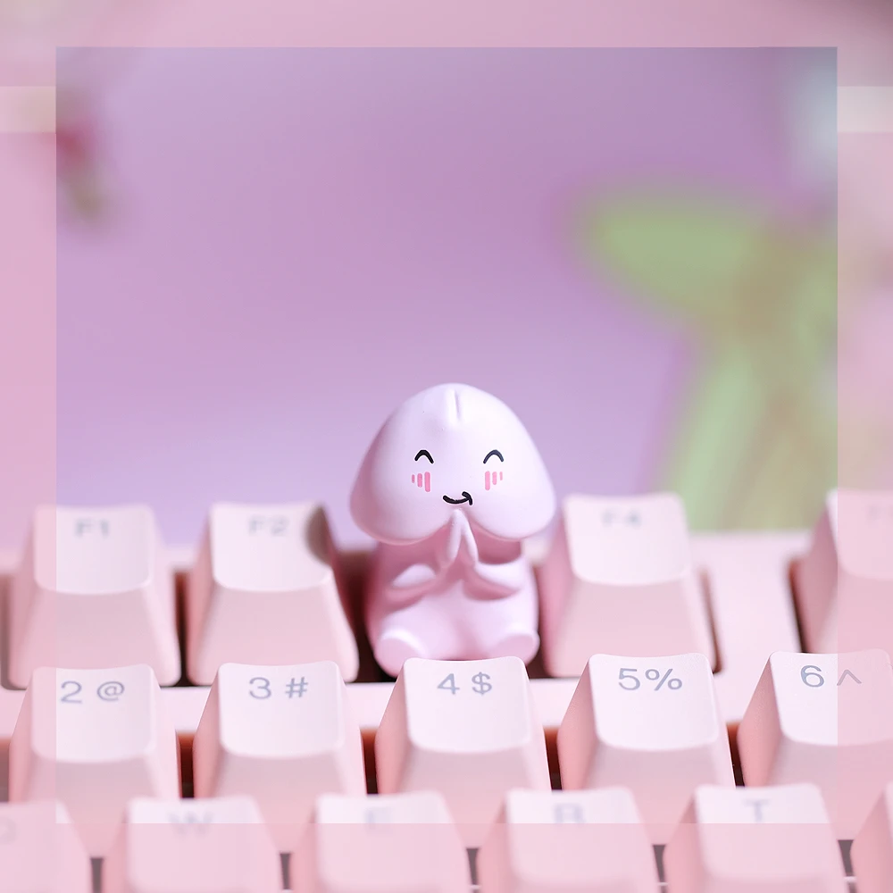 Keycaps Mechanical Keyboard Cute Pink Black Blue Bear Ass Key Cap Personalized Keycaps Single Customize Cherry Mx Esc Keycap