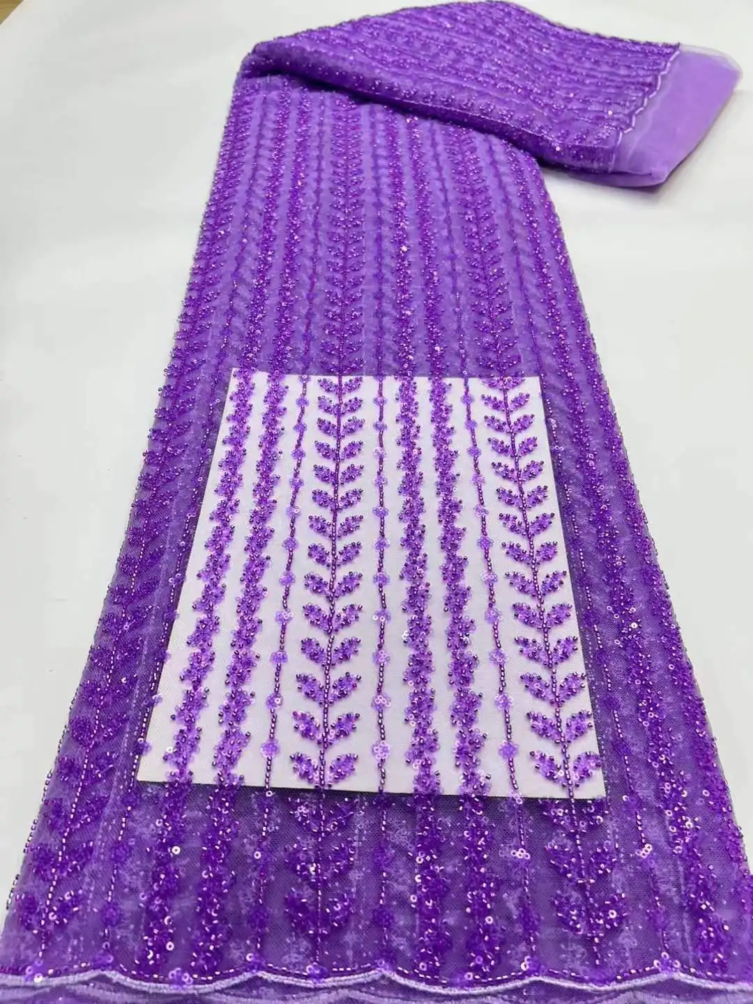 5 Yards squisito tessuto di pizzo africano con perline 2023 pizzo di Organza di alta qualità tessuto a rete con paillettes nigeriano per le donne cucito per feste