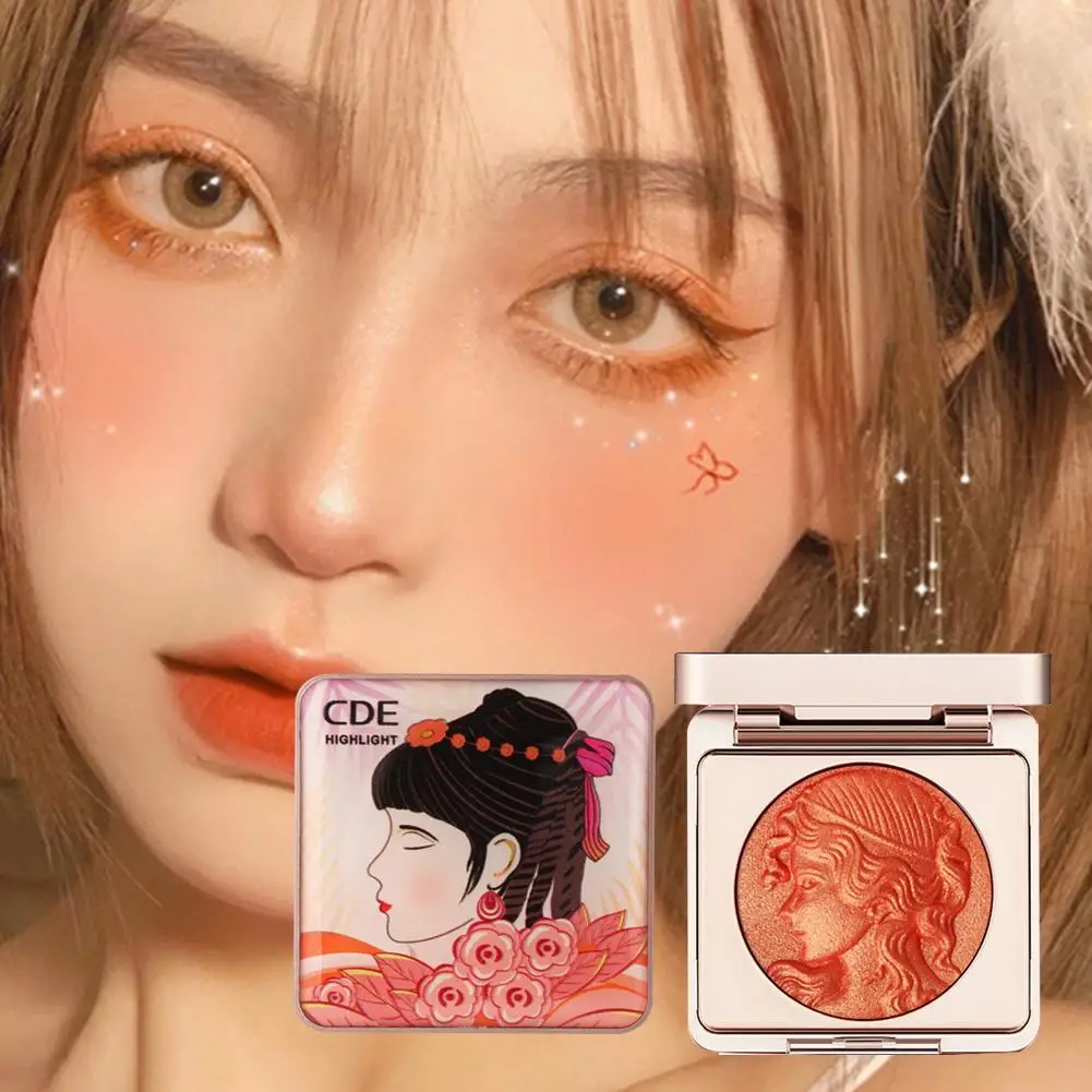 Embossed Powder Blush Face Makeup Matte Shimmer Waterproof Natural Nude Cheek Brightening G9L1