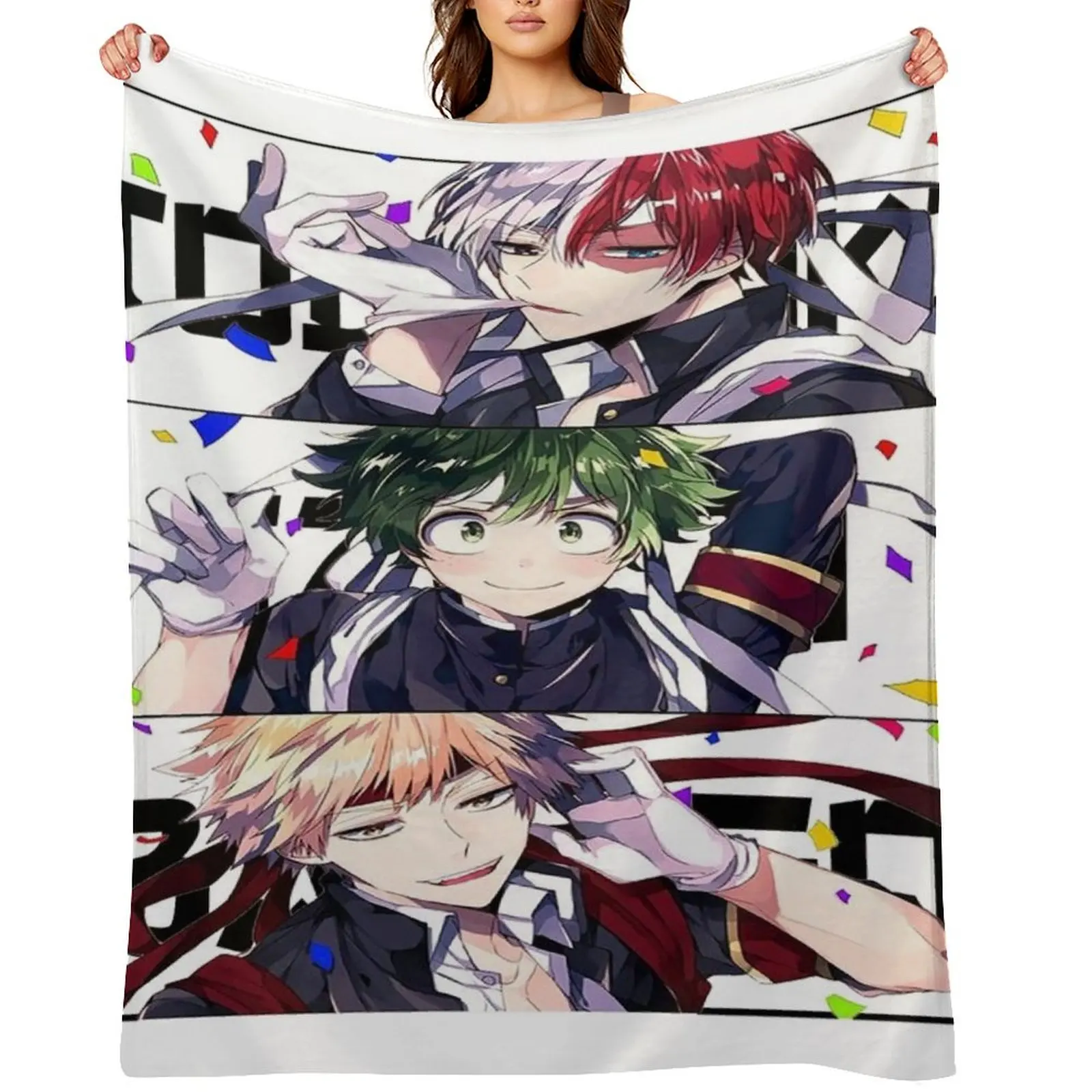 

heros deku todoroki bakugo Throw Blanket Kid'S Thins manga Winter beds Blankets