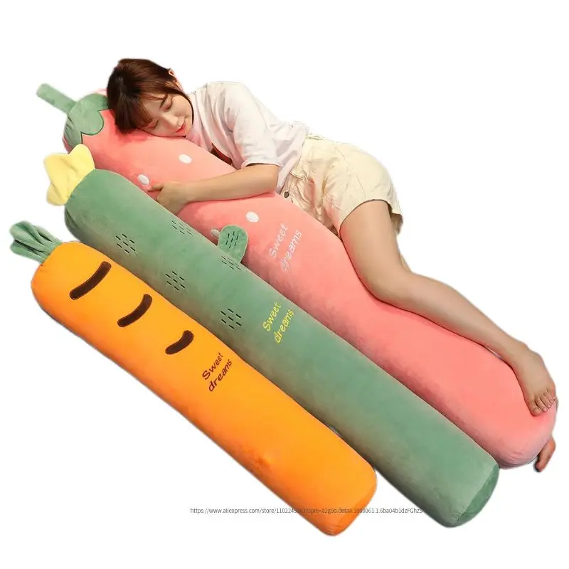 

Cartoon Fruit Long Sleep Support Pillow Simulation Vegetable Carrot Plush Toys Doll Pregnant Body Neck Pillow Soft Cushion Gift