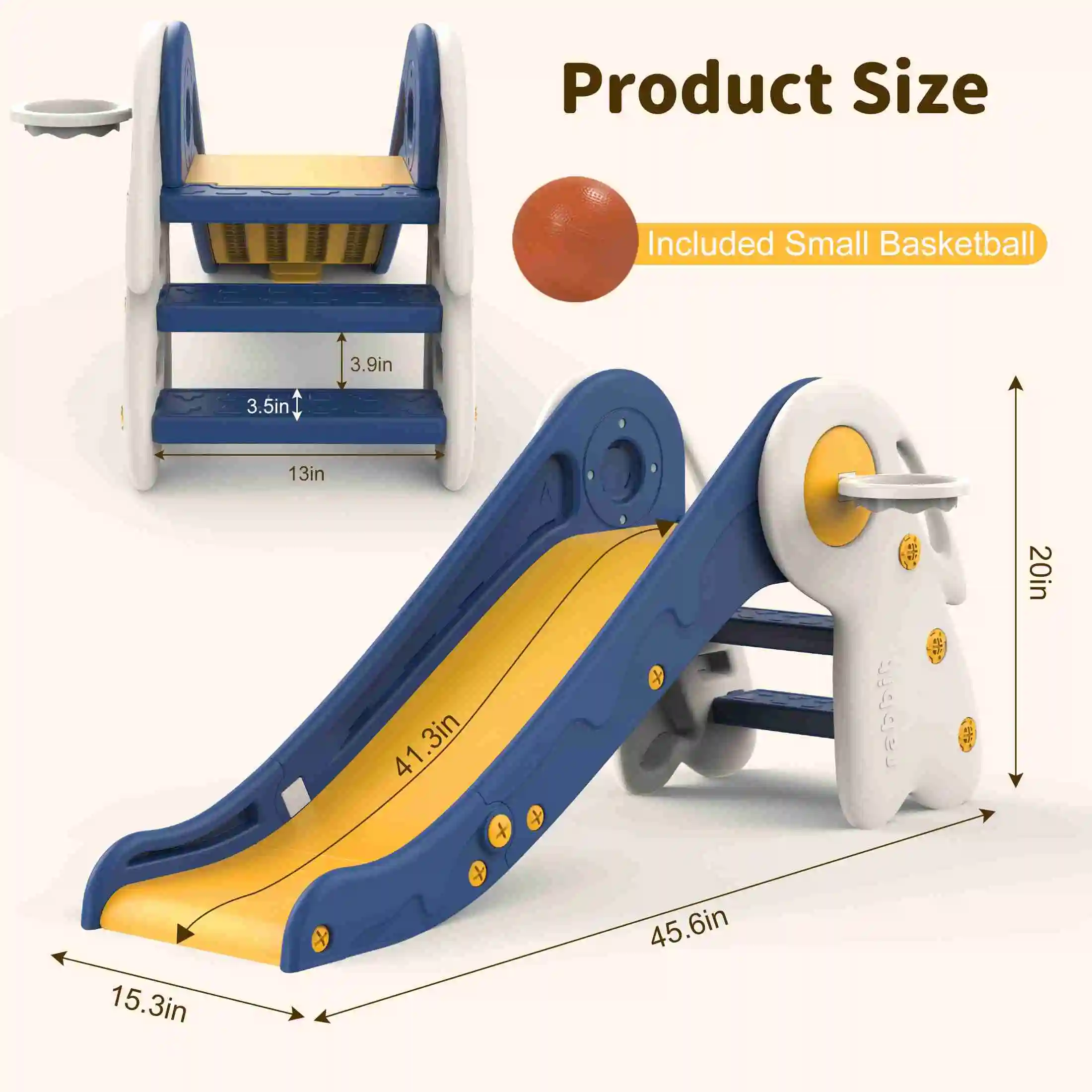 

Kids Slide Small Play Slide Toddler Slide Red Color Foldable PE Plastic Children Small Indoor Outdoor Slide for Home Yard Garden