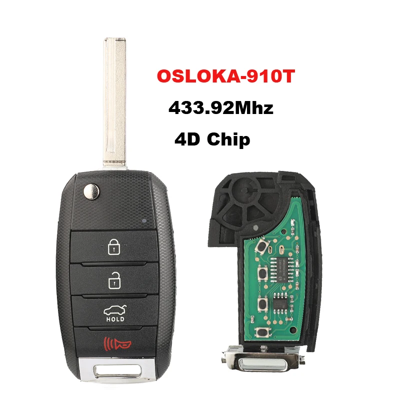Jingyuqin llave de coche remota para 2016 - 2019 Kia Sorento 433MHz 4DChip llave plegable Control Fob 95430-C5101 C5100 OSLOKA-910T Flip