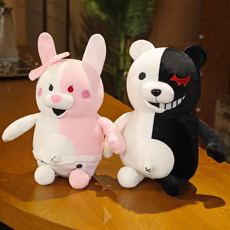 Danganronpa V3 Monokuma Plush Toy Kawaii Stuffed Anime Cute Black and White Bear Doll Monomi Plushies Pillow Christmas Gift