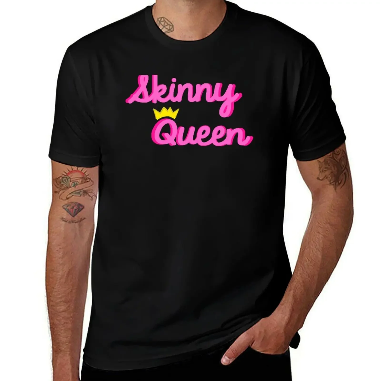 Skinny Queen T-Shirt vintage man clothes Men's clothing