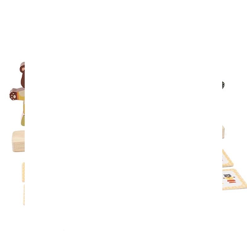 モンテッソーリ木製動物積み重ねドレスアップブロック教育玩具カラフルなパズル想像力豊かな遊び子供のための