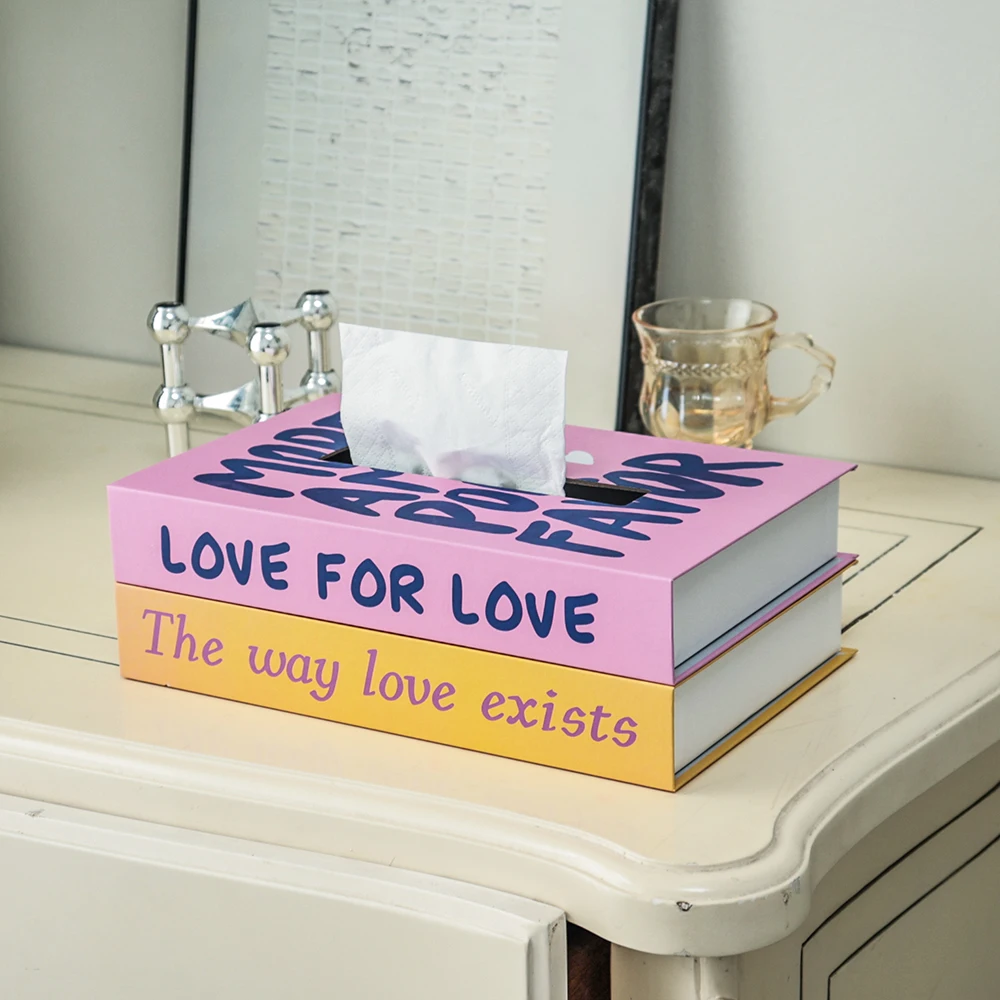 

Fashion Book Style Tissue Box Napkin Holder Case Paper Box Container Luxury Bedroom Storage Box Home Table Decoration Ornaments