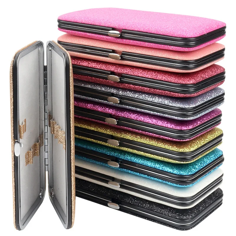 Eyelash Extension Tweezers Storage Box Seven Slots Shiny Design Organizer Case Bag For Tweezers Lash Brush Applicator Storage