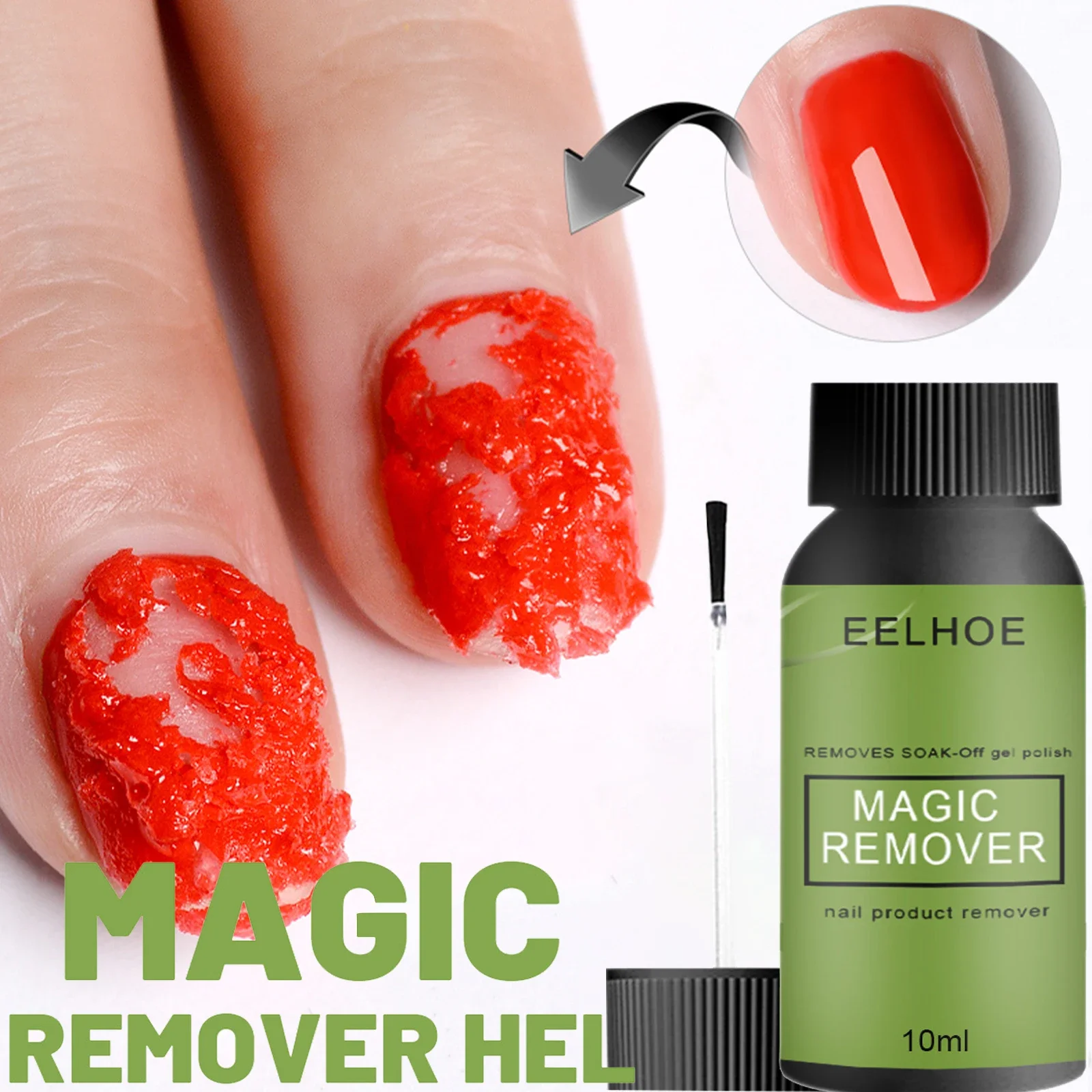 Magic Fast Remover Gel Nail Polish Cleaner UV Soak Off Degreasr for Manicure Layer Nail Art Removal Semi-permanet 10/30/50ml