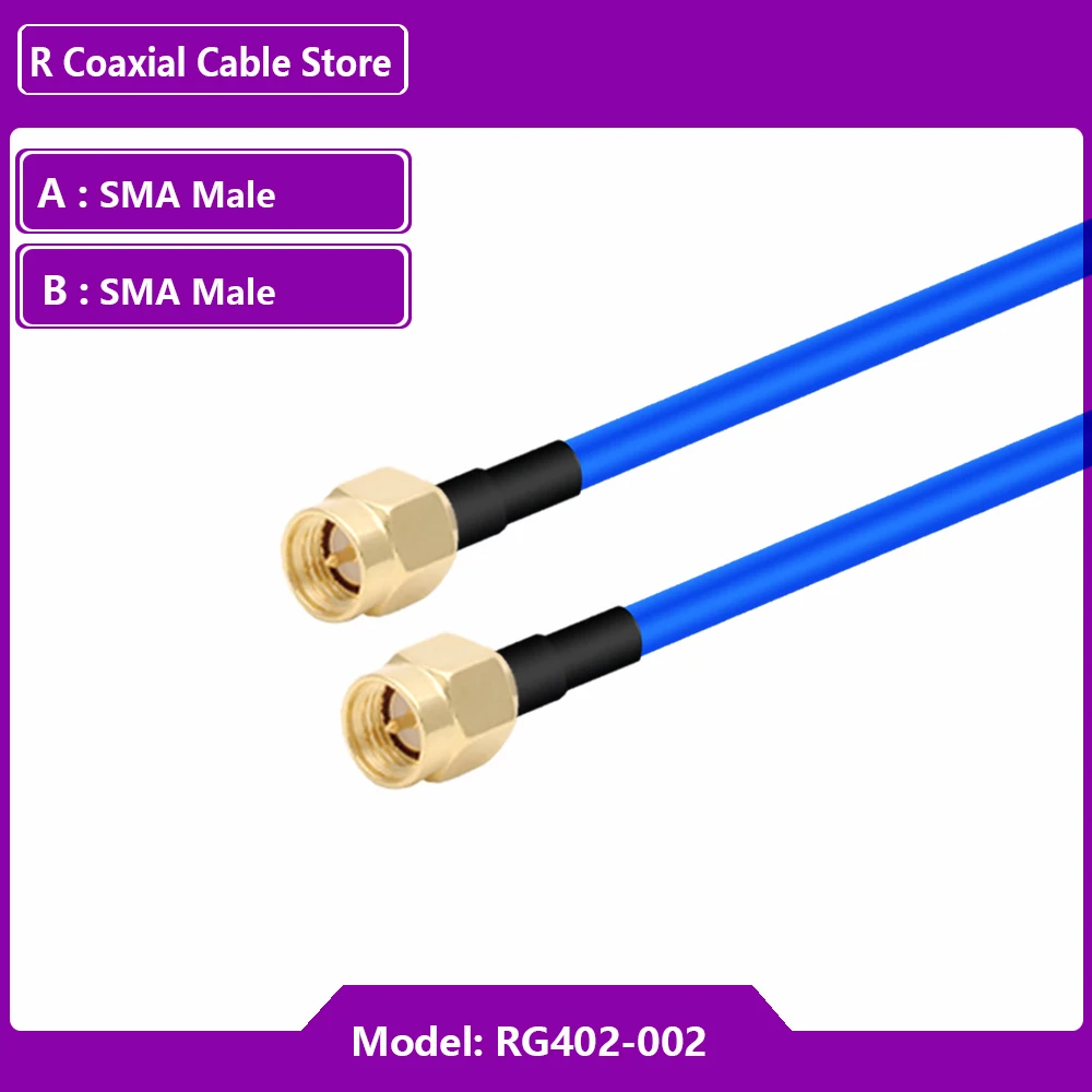 1PC SMA Male to SMA Male Plug Connector RG 402 Semi Flexible RF Coaxial Cable 0.141