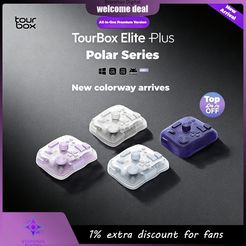 New Arrival TourBox elite plus Arctic Edge Series Nao Saito Collaboration Bluetooth Custom Keypad iPad Drawing with Procreate