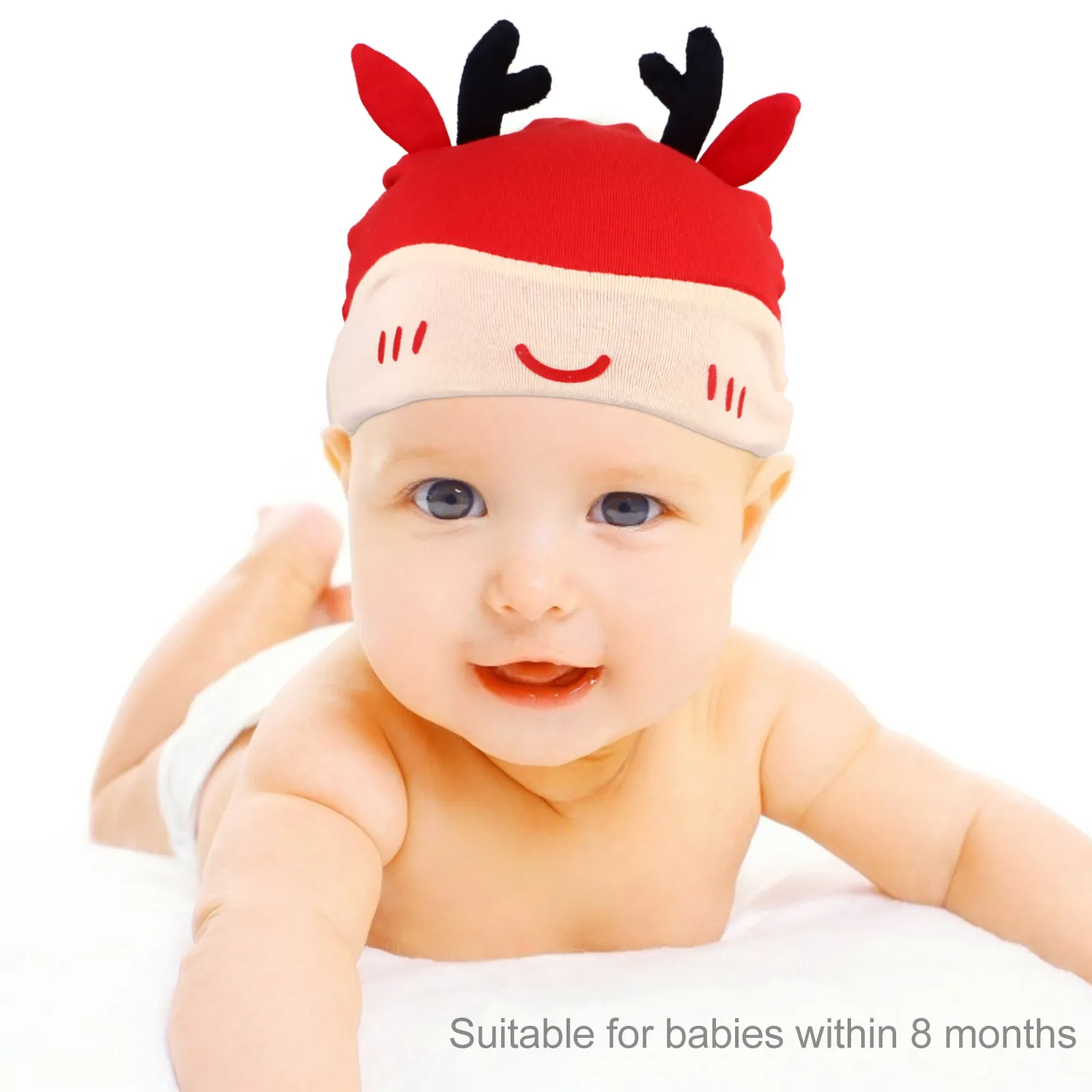 

1 Set Cartoon Christmas Deer Infant Triangular Baby Warm Hat Premium Comfortable Beanie Cute Fashion Gift For Babies Under 8