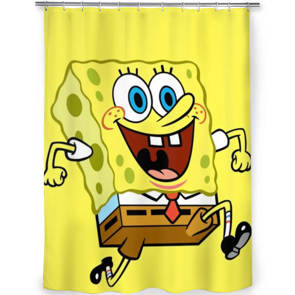 New SpongeBob Waterproof Shower Curtain Polyester Cloth Bath Curtain For Bathroom Decoration