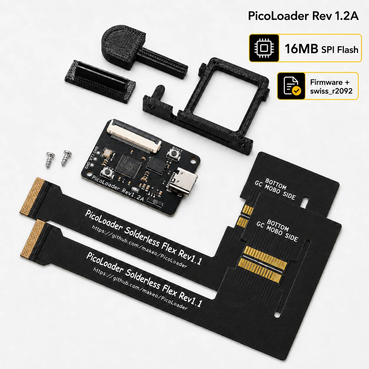 Schwarzes 16MB PicoLoader Rev1.2A SPI-Flash-Kit ohne Löten mit vorinstallierter Firmware, unterstützt SD Gecko SD2SP2 GC2SD für GameCube-Konsole – Detail 3