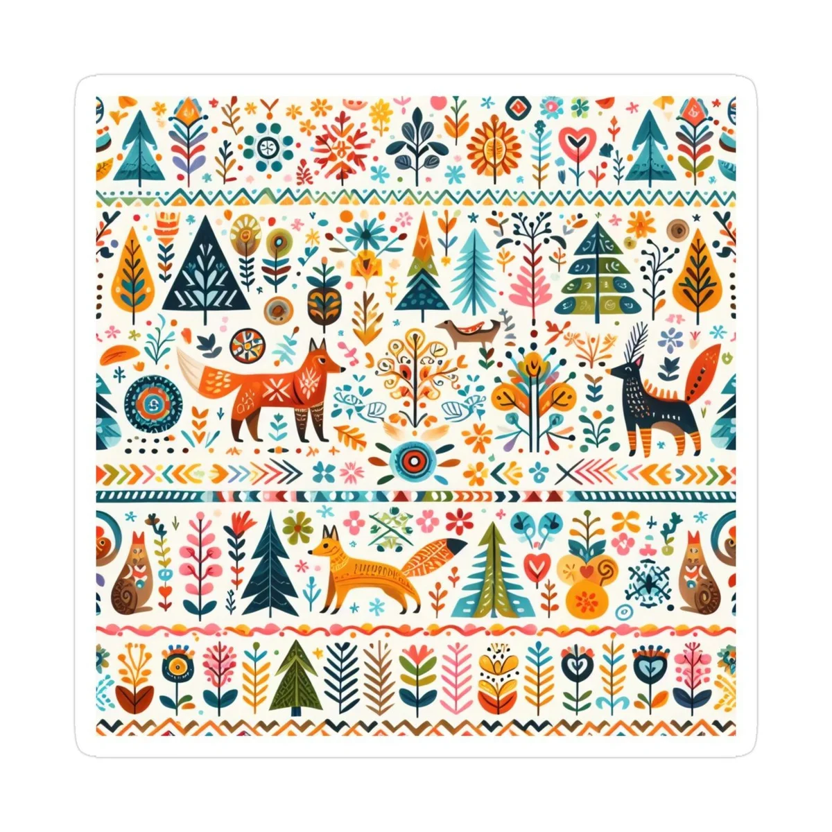 1 Stück 40x40 cm/15,74 Zoll, 11Ct/14Ct Kreuzstich-Set, DIY Valentinstagsgeschenk, Stickerei-Set für Festivals, Volksmärchen-Waldtier-Muster – Detail 3
