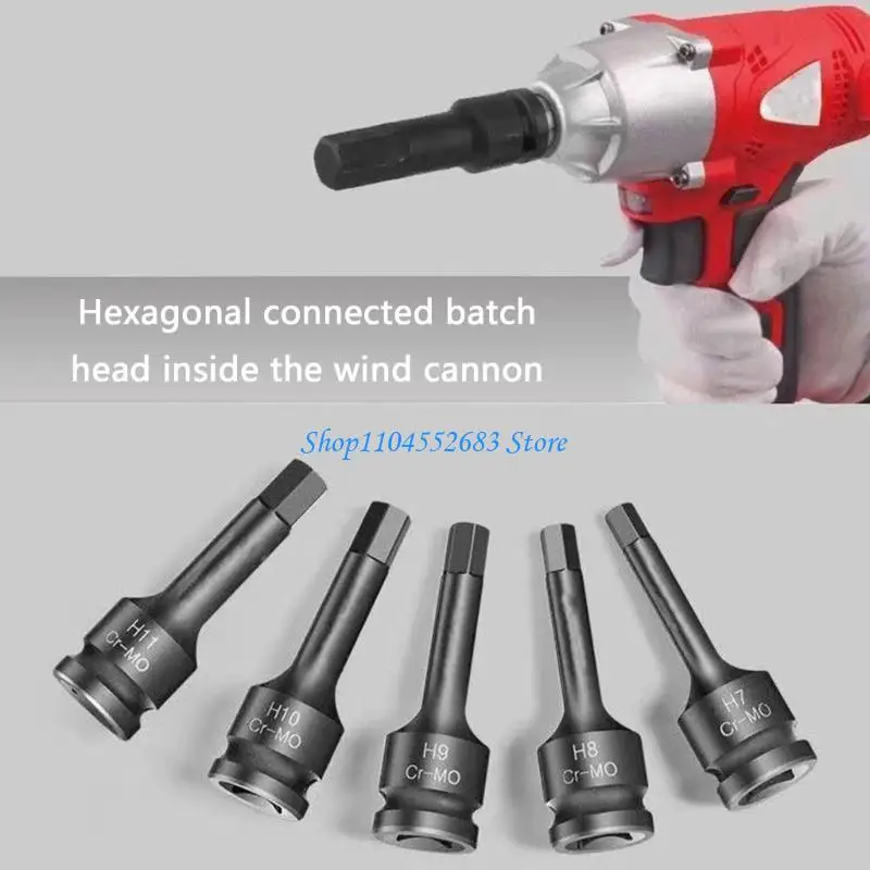 

Y6GD Industrial H 1/2Inch Pneumatic Wrench Drive Impact Socket Includes H5 H6 H8 H 10 H12 H14 H17 H19 Size Bit