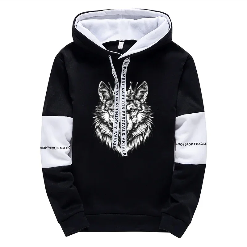 2025 Mens Tracksuit Wolf King Print Casual Sweatshirts Suit Single Piece Hoodie Pants Daily Sports Jogging Street Mens Clothing - Image 5