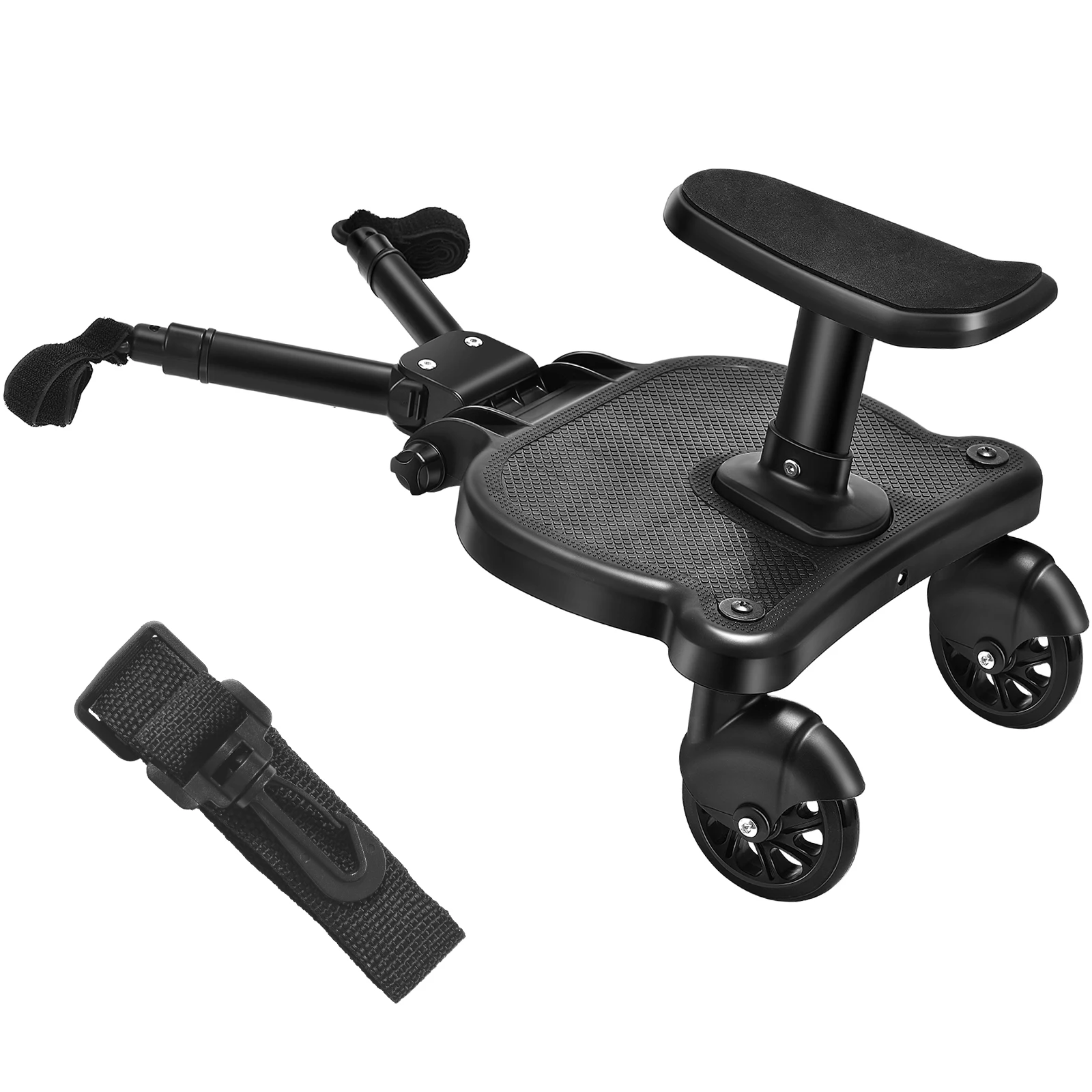 Portable Buggy Board With Seat Universal Kiddy Boards Pram Standing Board 360° Rotation Pram Accessory For Children 25kg