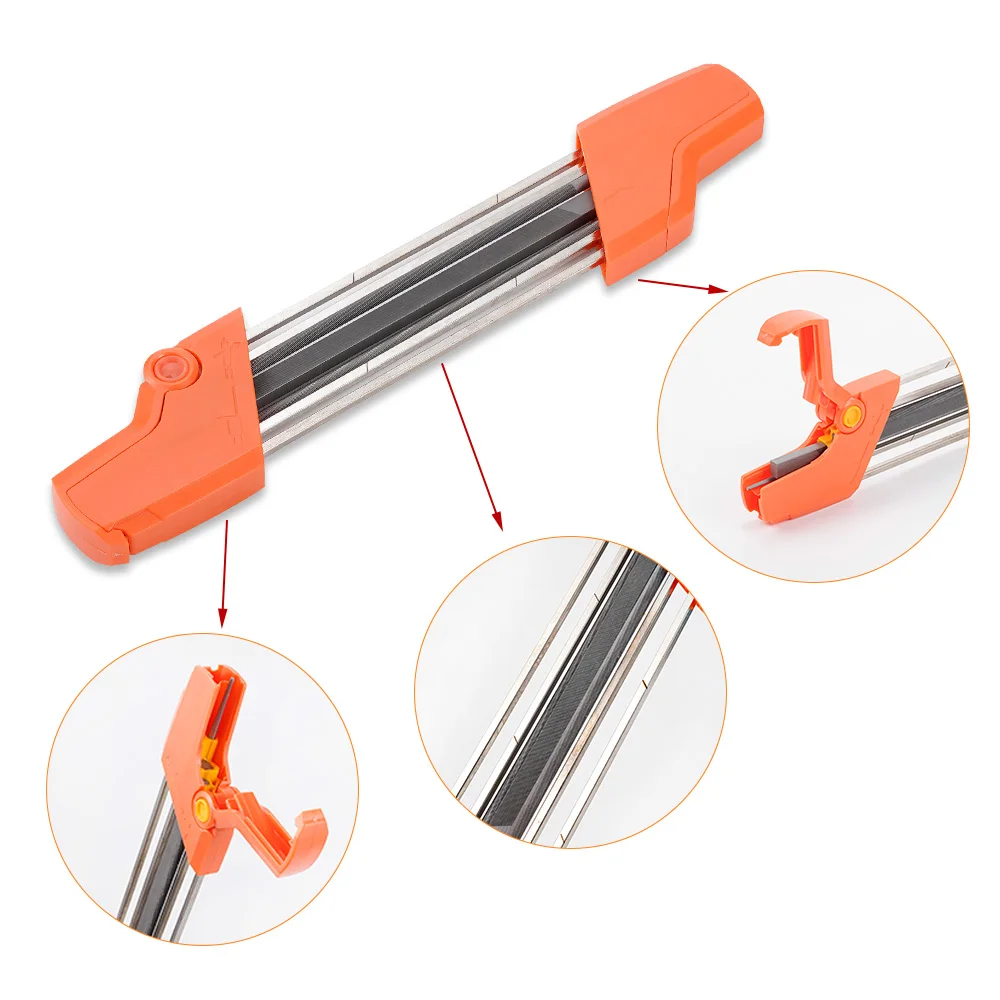 2 IN 1 Easy File Chainsaw Chain Fast Sharpener Metal File Tool 4/4.8/5.2/5.5mm Rubbing Teeth Chain Grinding File Sharpener Tool