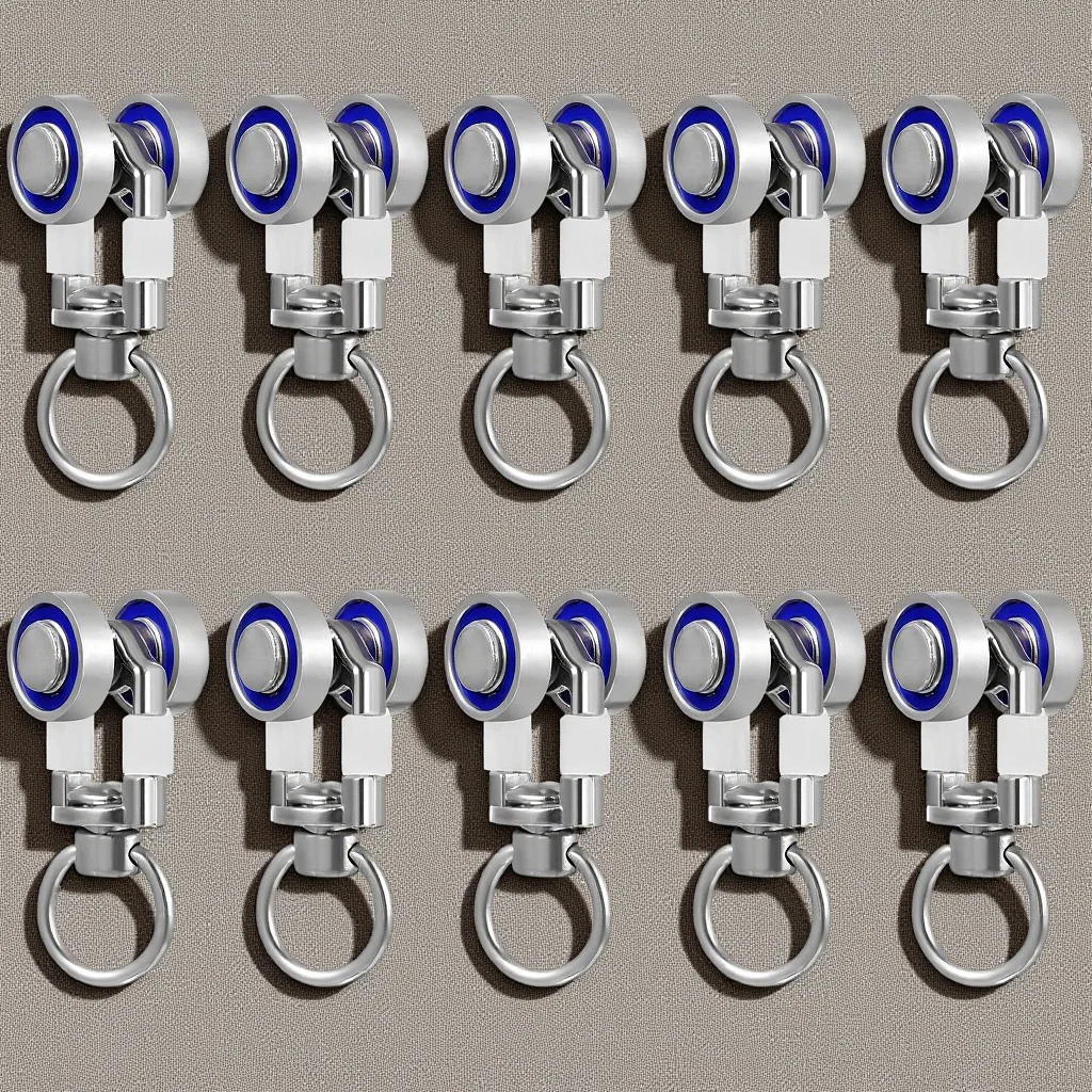 

10pcs Bearing Roller Hooks Durable Lightweight Curtain Track Pulley For Curtain Track Accessories Gliders Drapery Home Decor