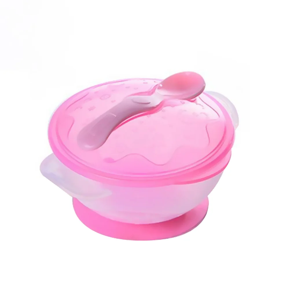 Suction Baby Bowls with Spoon Toddler Kids Spill Proof Solid Feeding Set(Pink) suction bowls baby feeding bowls