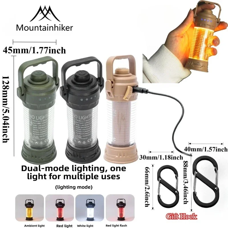 

Фонарь MOUNTAINHIKER Atmosphere Lights: Ретро-фонарь для кемпинга, уличный, водонепроницаемый, 1500 мАч, для палаток и декора