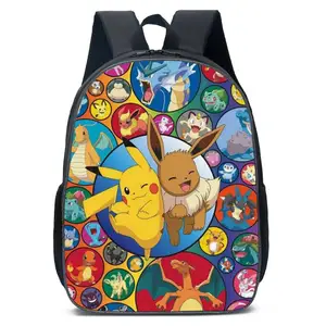 Pikachu Schoolbag dành cho học sinh tiểu học và trung học, ba lô trẻ em, túi hành lý 12 Tắm phòng tắm bán hàng chính Primark - №9