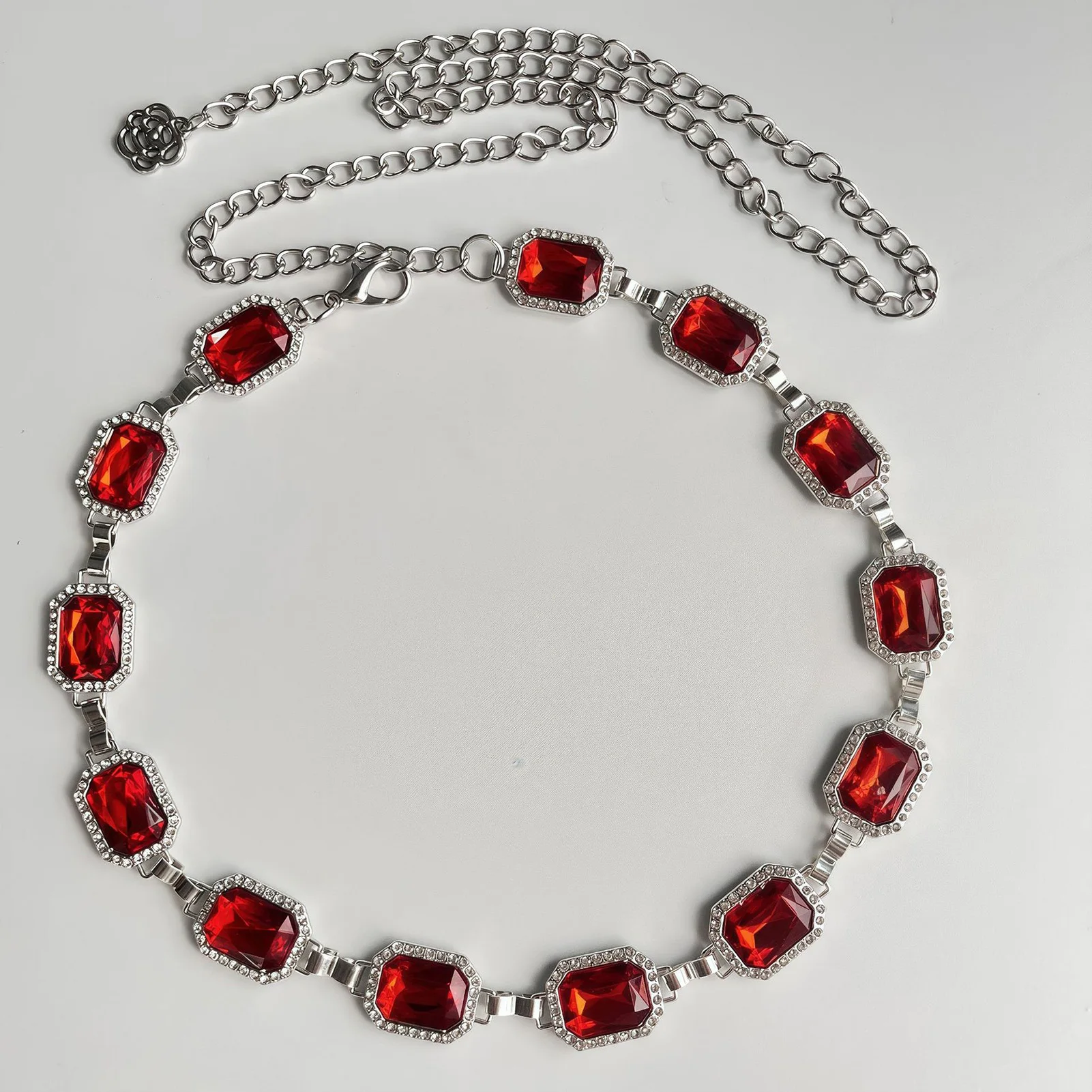 Body Jewelry Rhinestone - 보헤미안 스타일 사각 유리 라인스톤 허리
