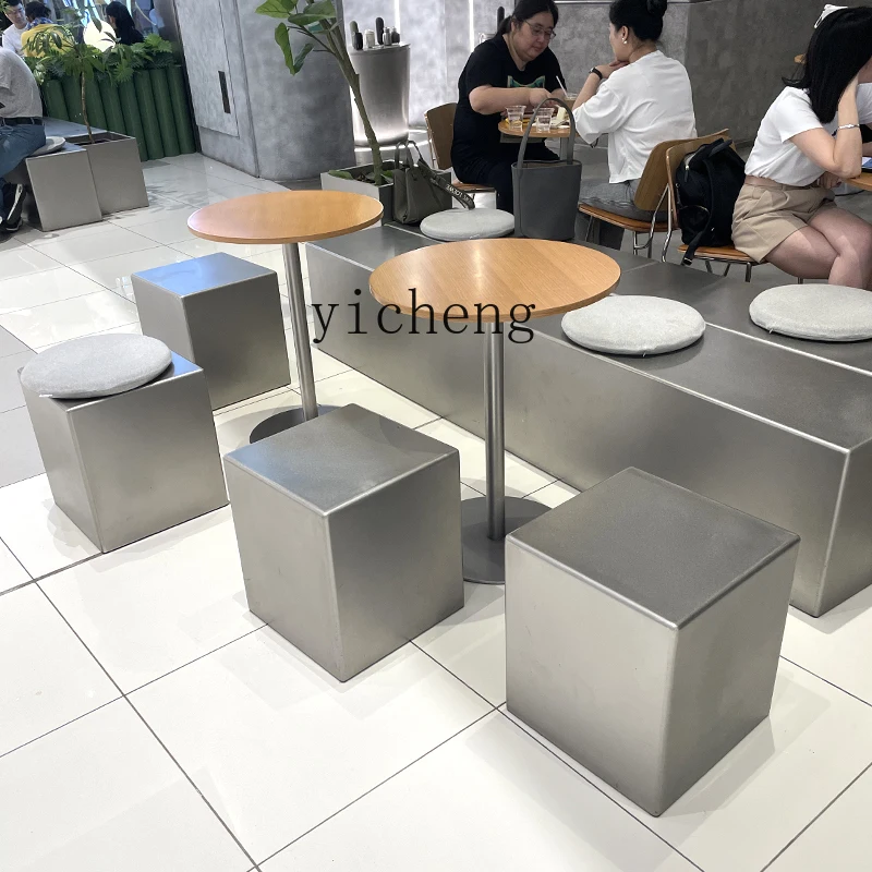 

FY Stainless Steel Table and Chair Set Long Bench Leisure Seat Stool
