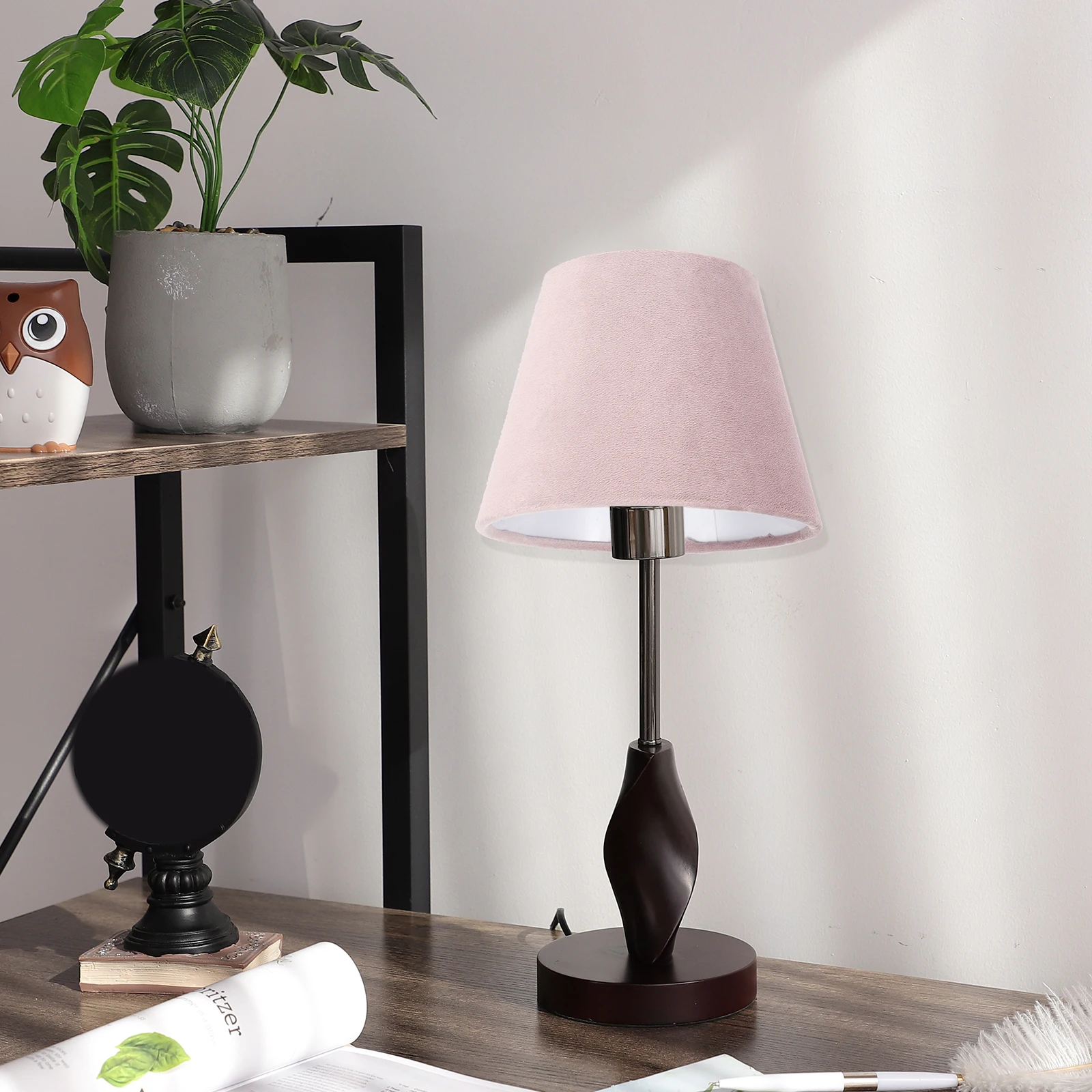 

Sturdy Lamp Shade Cover Household Drum Light Shade E27 E14 Socket Barrel Tabletop Cloth Cover For Home Hotel Vintage Style Small