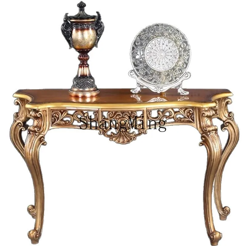 

CL Entryway Decorative Wall-Mounted Hallway Cabinet Complete Set Entryway Table Luxurious Living Room Corridor Vintage